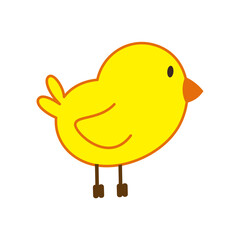 Cute easter yellow chick. Vector image