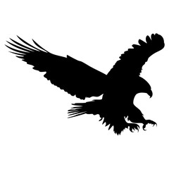 Obraz premium Eagle flight silhouette. Vector image