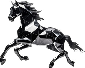 horse,black crystal shape of horse,horse made of crystal 