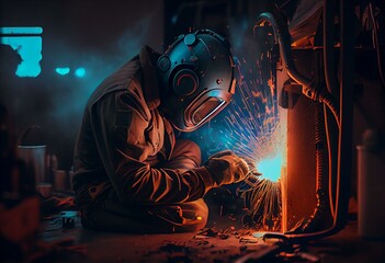 welder at work created with Generative AI technology