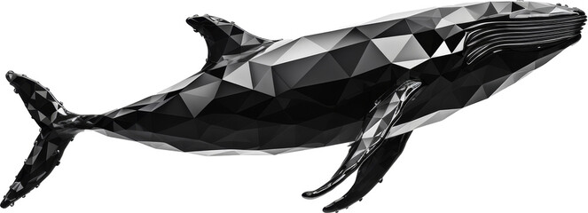 whale,black crystal shape of whale,whale made of  crystal 