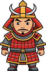 Ancient Japanese Samurai bodyguard in armor-