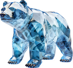 Blue crystal shape of bear,bear made of crystal 