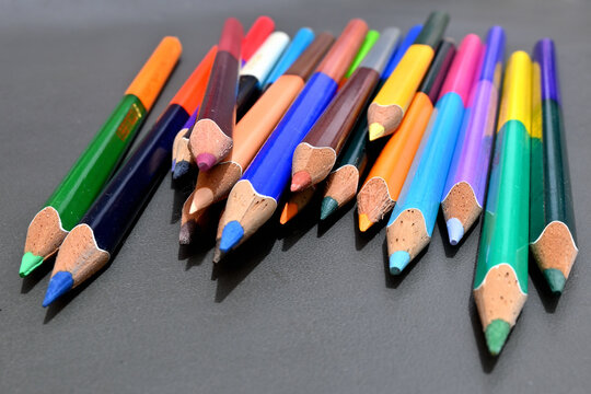 Closeup with tidy color pencil