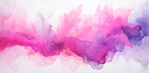 Fototapeta premium Pink and purple splashes under water abstract wavy background