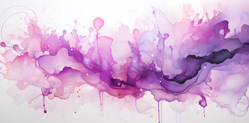 Pink and purple splashes under water abstract wavy background