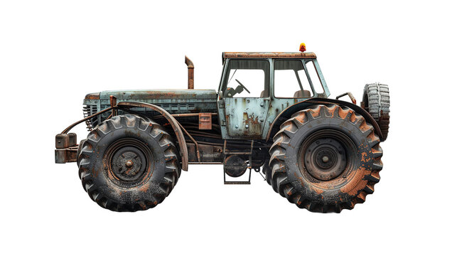 tractor on white