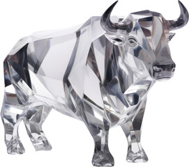 grey crystal shape of bull,bull made of crystal 
