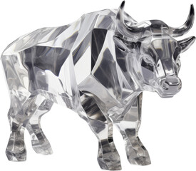 grey crystal shape of bull,bull made of crystal 