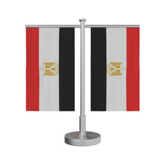 Table Stand with flags Egypt 3d illustration