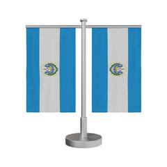 Table Stand with flags El Salvador 3d illustration