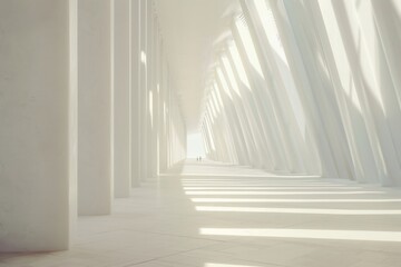 An empty space with white walls and lighting.
