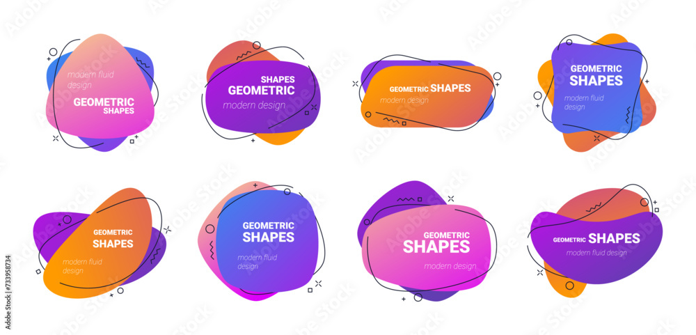 Aufkleber modern fluid design of geometric shapes for banners or posters, social media highlights. vector grap