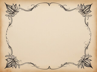 Parchment paper background with decoration in the corners