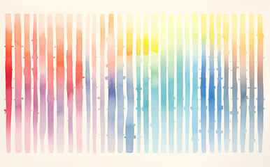 Abstract watercolor background with rainbow color stripes