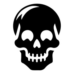 Fototapeta premium Skull Vector Icon: Intriguing Skeleton Graphic for Dark Designs, Tattoos & Halloween Themes