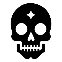Fototapeta premium Skull Vector Icon: Intriguing Skeleton Graphic for Dark Designs, Tattoos & Halloween Themes