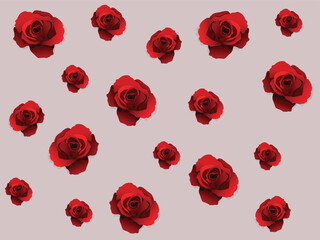 seamless background with red roses