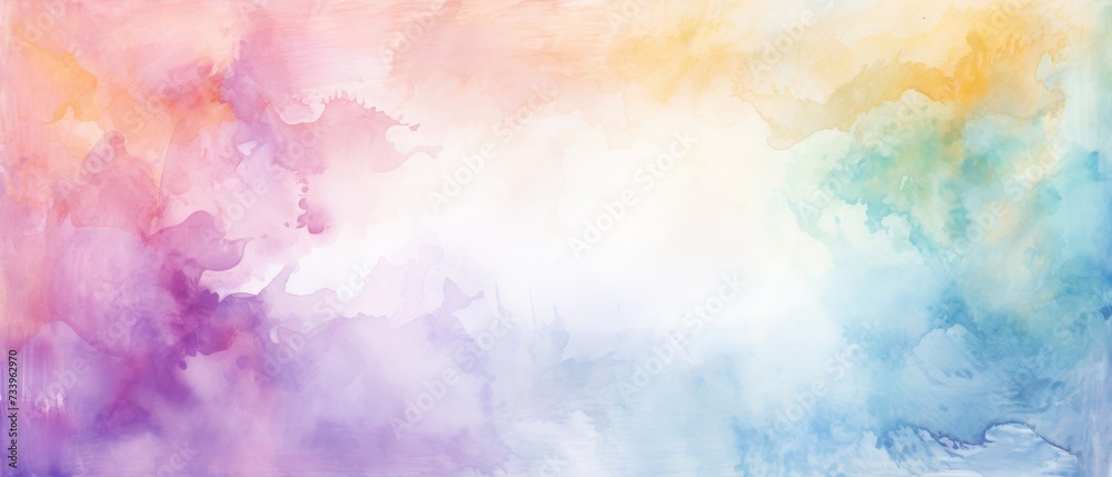 Poster abstract colorful color painting illustration background texture - frame made of watercolor splashes