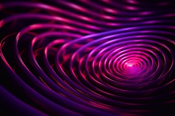 Stylish art graphic design of abstract spiral illusion with geometric shapes of pink and purple neon lines