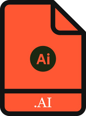 AI Black & Outrageous Orange icon