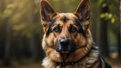 Portrait of a cute german shepherd dog