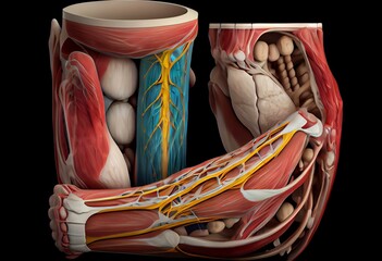 Extensor Hallucis Brevis Muscle Anatomy For Medical Concept 3D Illustration. Generative AI