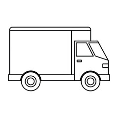 Delivery truck Outlined on white