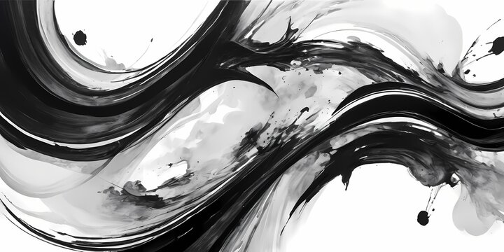 Geometric abstract ink shapes. Art oil painting ink design