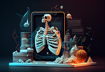 HealthTech - Conceptual Illustration. Generative AI