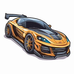 Street Racing sticker design ultra details flat vector