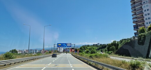 drive through the Turkey on wide tuskish highways