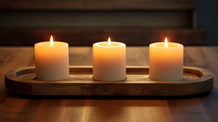 Fototapeta na wymiar wax three candle