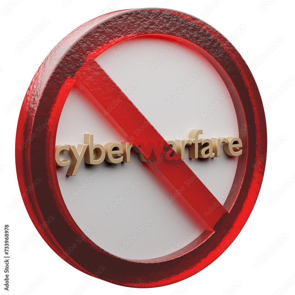 Aufkleber beautiful abstract illustration cyberwar forbidden, prohibiting sign, prohibition, warning symbol ic