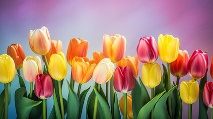 The charm of tulips Background, different perspectives and styles to offer a fresh and engaging visual experience Ai Generative