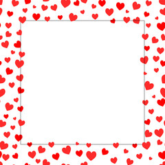 Square composition heart shape border