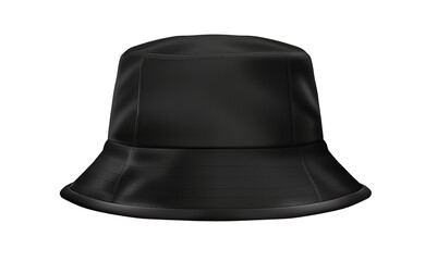 Fototapeta premium Black bucket hat isolated PNG