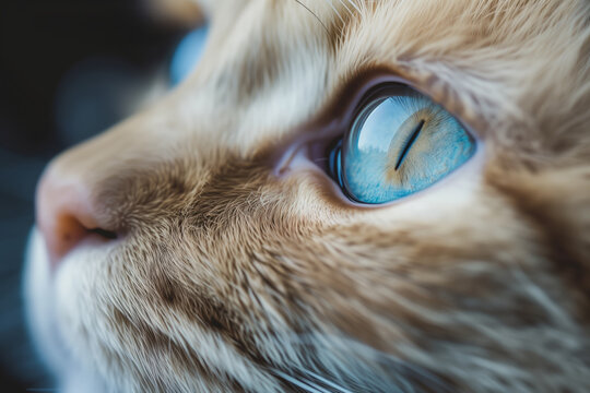 Close-up of a blue cat eye