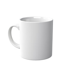 White Mug isolated on a transparent background.