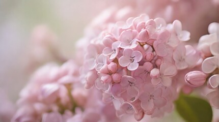 Light pink lilac flowers against a blurred background