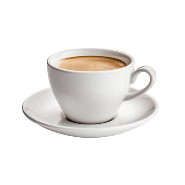 White Coffee cup isolated on a transparent background.