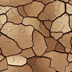 Seamless abstract brown cracked texture pattern background