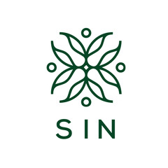 SIN  logo design template vector. SIN Business abstract connection vector logo. SIN icon circle logotype.
