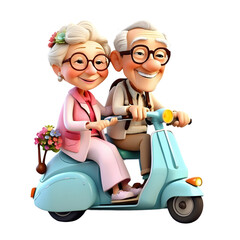 old couple on scooter