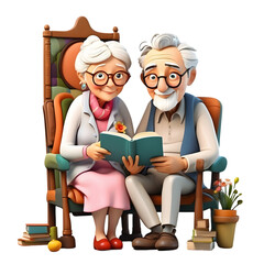 old people reading a book