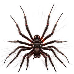 spider template with top view isolated on transparent background