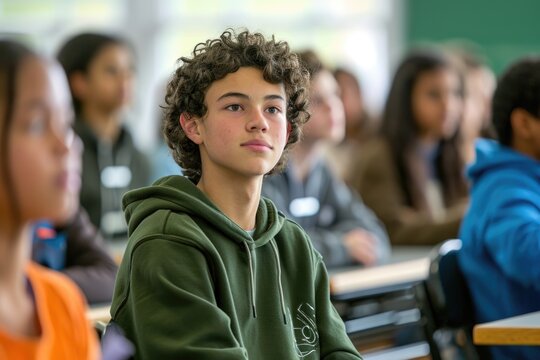 High School Students Enjoying Classroom Learning