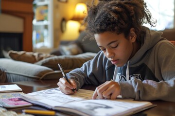 Middle school students remote learning experience.