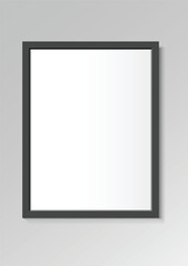 Realistic Black vertical a4 flat frames. For an image or photo. Posters on wall. Frames Design Template for Mockup. Vector illustration