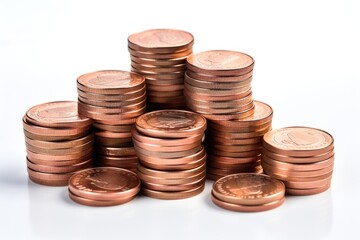 Set of gold coins in different positions. ai generated